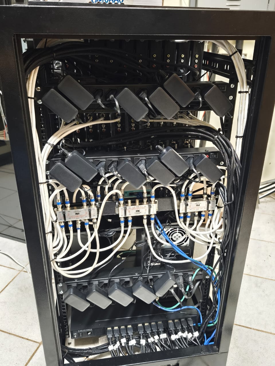 Vista traseira do rack Headend já em operação