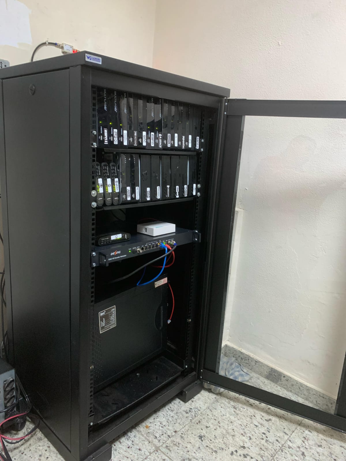 Vista traseira do rack Headend já em operação
